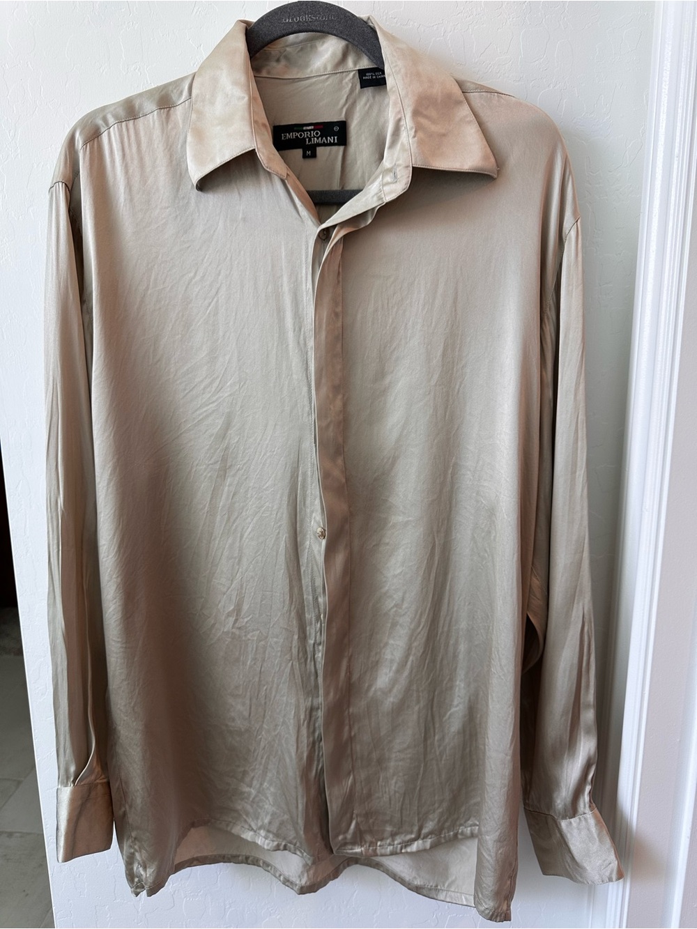 100% Men's Silk Shirt Long Pure Silk Dress Shirts